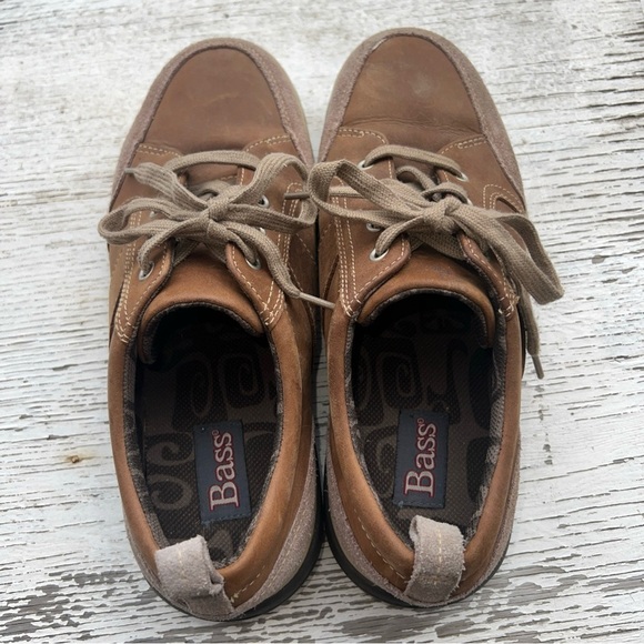 Men's Bass Brown Leather Lace-up Sneakers Size 9M - Picture 10 of 11